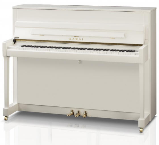 Piano droit KAWAI K200 blanc brillant neuf d'exposition